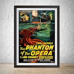 the phantom of the opera 1925 vintage movie poster hand drawn poster wall art home decor home art movie poster vintage m