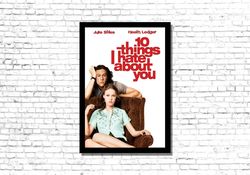 10 things posters print wall art, 10 things i hate about you movie poster, 10 things i hate about you movie poster, canv