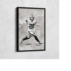 Josh Jacobs Poster Las Vegas Raiders NFL Canvas