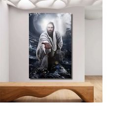 christian canvas art,jesus reaching hand wall design, jesus