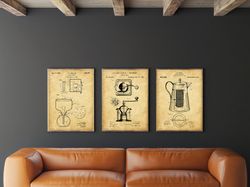 Coffee Patent Prints Set of 3, Coffee Theme Patent Prints, Coffee Brewing, Coffee Mill, Coffee Percolator, -1.jpg