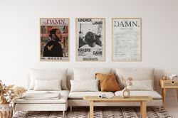 Kendrick Lamar Poster, Kendrick Lamar Set of 3 Posters, Wall Decor, Aesthetic Poster, Album Poster, Trendy Poster, Music