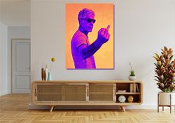 anthony bourdain middle finger ready to hang canvas,anthony color pop art photo,anthony bourdain print, kitchen decor,an