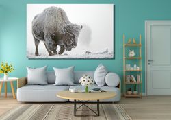 buffalo bison ready to hang canvas, buffalo skull canvas wall hanging, buffalo print canvas wall art, buffalo landscape