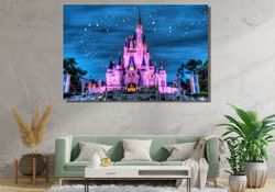 Cinderella Castle Ready To Hang Canvas, Disney Poster, Disney Wall Art, Girls Wall Art,Disneyland,Disney Wall Art, Castl