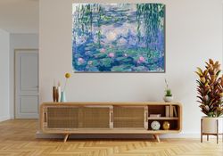 Claude Monet Water Lilies Nympheas Ready To Hang Canvas,Canvas Wall Art Claude Monet Print Gallery Wrapped Giclee Wall D