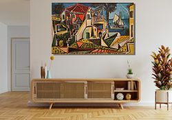 pablo picasso mediterranean landscape ready to hang canvas,modern fine art print,home decor wall art,living room canvas