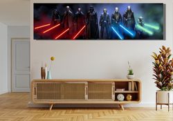 starwars characters ready to hang canvas, blockbuster fine art panorama print, canvas art prints, movie pano on canvas,