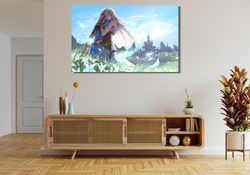 The Legend of Zelda Ready To Hang Canvas,Breath of the Wild Wall Art,Fine Art Photography,Gamer Fan Gift,Wind Legend Kid