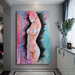 nude body canvas, woman art, bedroom, new house gift ideas, nude canvas print, sexy body decor, bedroom decoration, erot