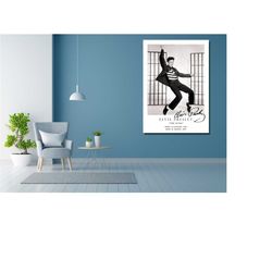 Elvis Presley Dancing Poster Art,Black and White Wall