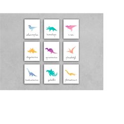 Printable Set of 9 Dinosaur Nursery Wall Art