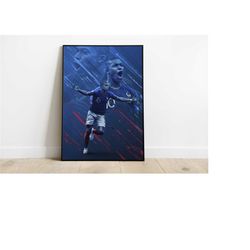 Kylian Mbappe Poster, Football Posters, Wall Art, Wall
