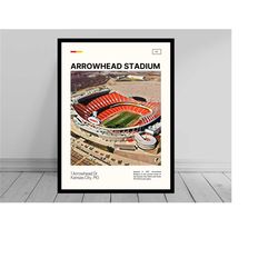 Arrowhead Stadium Poster, Kansas City Chiefs Stadium Poster