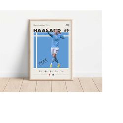 Erling Haaland Poster, Manchester City Poster, Football Posters,