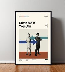 catch me if you can movie poster, catch me if you can print, wall art, minimalist movie, high quality, modern art, custo