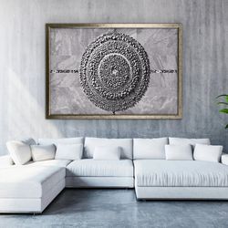 silver rings abstract canvas painting, abstract gray canvas,framed canvas print, modern rings abstract home decor, abstr