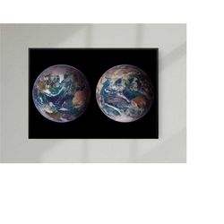 blue marble space photography print of the earths