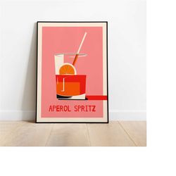 aperol spritz art print | bar cart decor