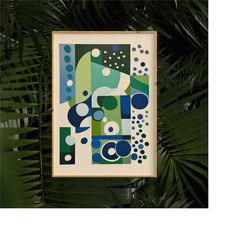 Blue and Green Mid-Century Modern POSTER | Abstract
