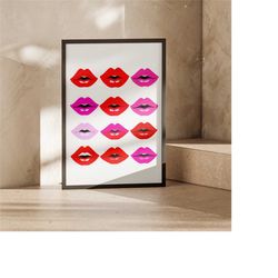 Seduction Lips Poster - Pink and Red Pop