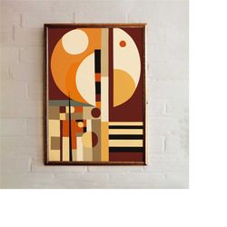 Yellow and Brown Mid-Century Modern POSTER | Abstract