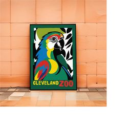 CLEVELAND ZOO POSTER | Retro Advertising Print Reproduction