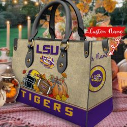 NCAA LSU Tigers Autumn Women Leather Hand Bag
