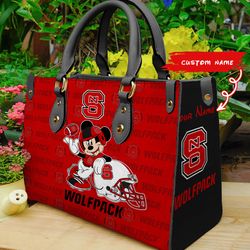 NCAA NC State Wolfpack Mickey Women Leather Hand Bag