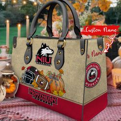 NCAA Northern Illinois Huskies Autumn Women Leather Hand Bag