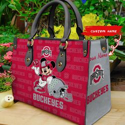NCAA Ohio State Buckeyes Mickey Women Leather Hand Bag