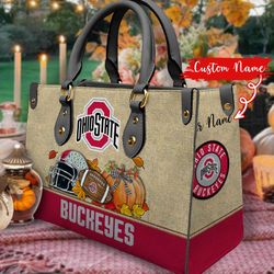 NCAA Ohio State Buckeyes Autumn Women Leather Hand Bag