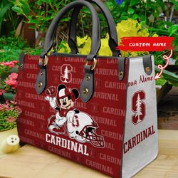 NCAA Stanford Cardinal Mickey Women Leather Hand Bag