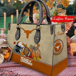 NCAA Texas Longhorns Autumn Women Leather Hand Bag