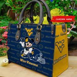 NCAA West Virginia Mountaineers Mickey Women Leather Hand Bag