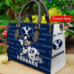 NCAA BYU Cougars Mickey Women Leather Hand Bag
