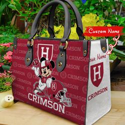 NCAA Harvard Crimson Mickey Women Leather Hand Bag