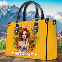 Kancas City Peronalozed Personalized Women Leather Handbag Perfect Gifts for Loved