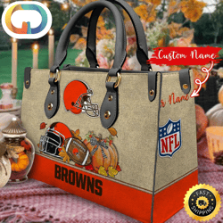 NFL Cleveland Browns Autumn Women Leather Bag