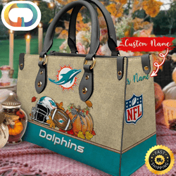 NFL Miami Dolphins Autumn Women Leather Bag