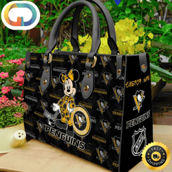 Pittsburgh Penguins NHL Minnie Women Leather Hand Bag