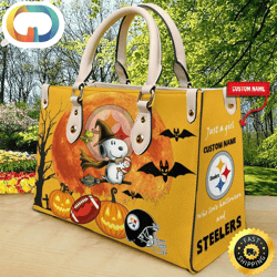 Pittsburgh Steelers NFL Snoopy Halloween Women Leather Hand Bag