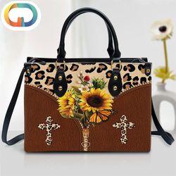 Sunflower Cross Leather Women Handbags