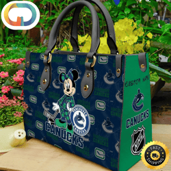 Vancouver Canucks NHL Minnie Women Leather Hand Bag