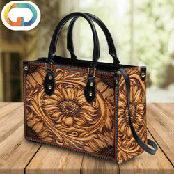 Vintage Sunflower Leather Women Handbags