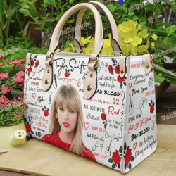 Taylor Swift Leather Handbag,Taylor Swift Bag, Music Leather Handbag, Travel handbag, Teacher Handbag, Handmade Bag