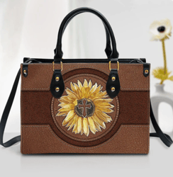 Sunflower Leather Handbag, Religious Gifts For Women, Women Leather Bag, Gift For Her