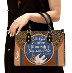 The God Of Hope Fill Me With Joy And Peace Beautiful Pigeon Leather Handbag, Women Leather Handbag, Gift For Her