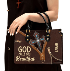 Personalized God Calls You Beautiful Leather Handbag, Women Leather Handbag, Christian Gifts, Gift For Her