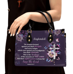 No Weapon Formed Against You Shall Prosper Personalized Leather Handbag, Women Leather Handbag, Gift For Her